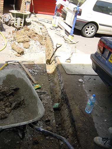 BT cable ducting construction work (2004)